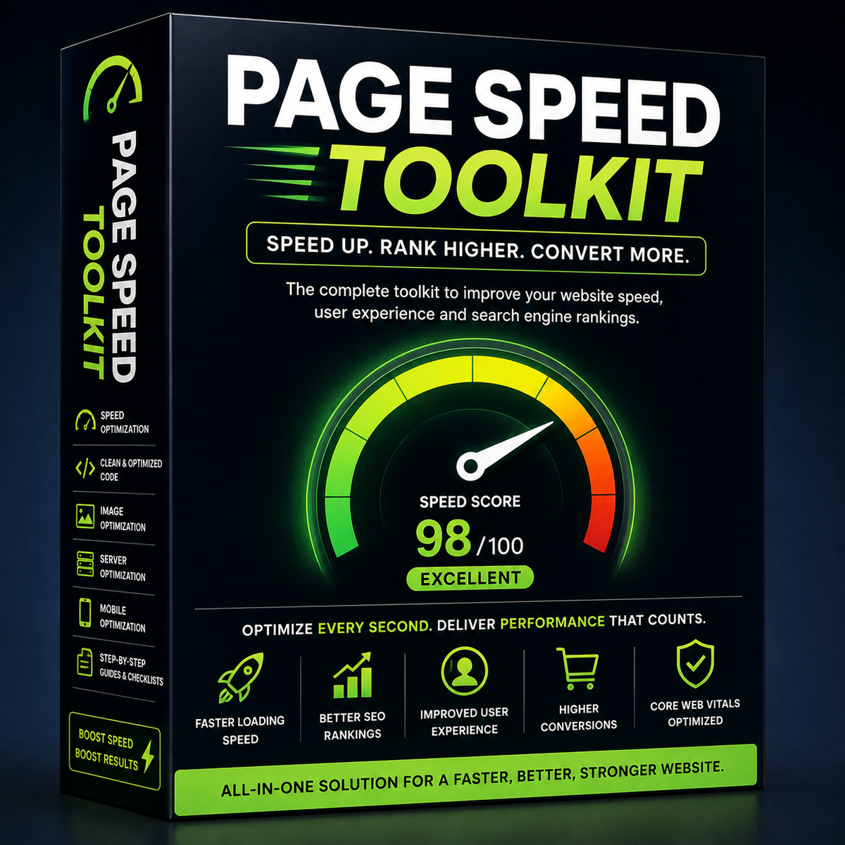 Page Speed Tool Kit product graphic for optimizing website loading speed
