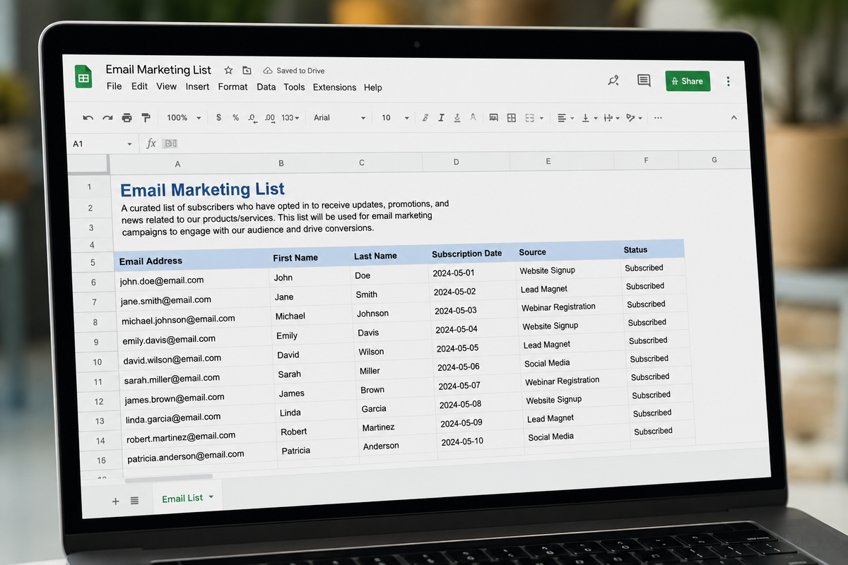 Targeted Email Marketing List graphic for business growth and outreach campaigns