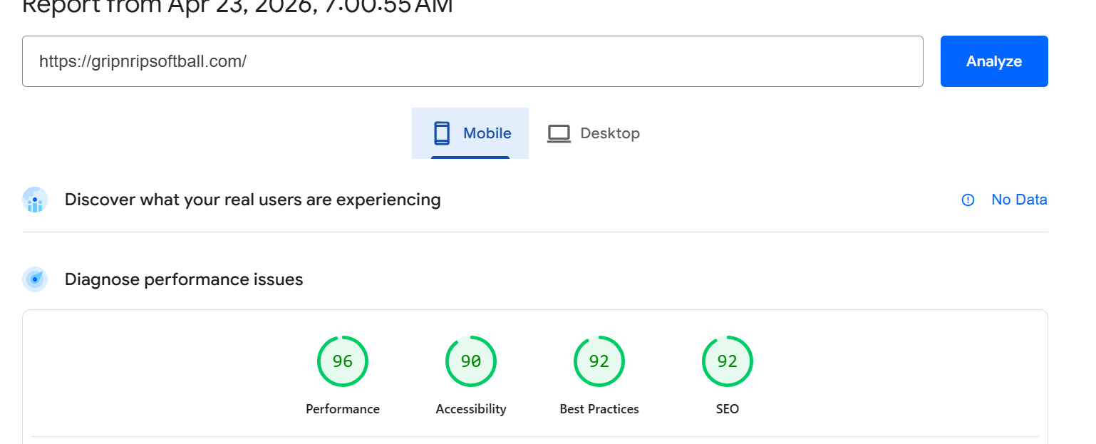 page speed report 