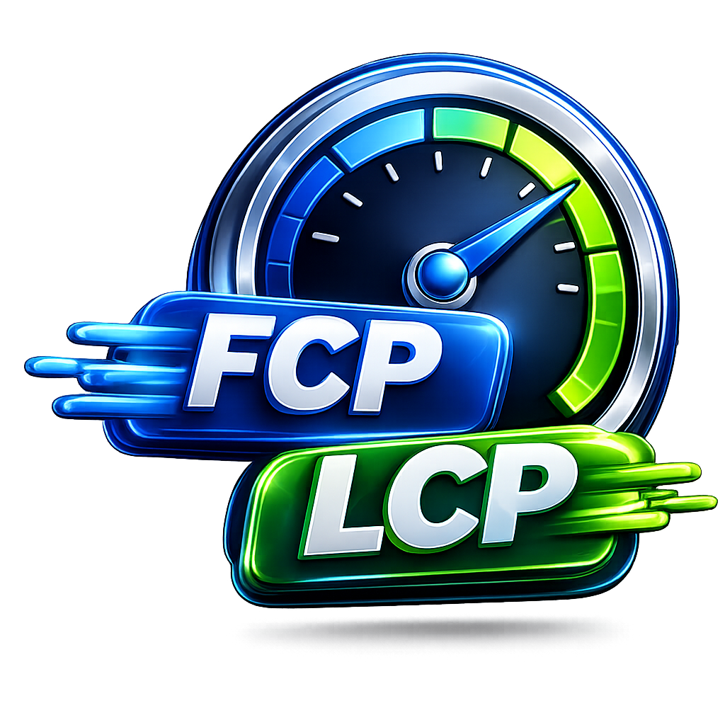 FCP and LCP Fixer graphic for improving Core Web Vitals and website speed