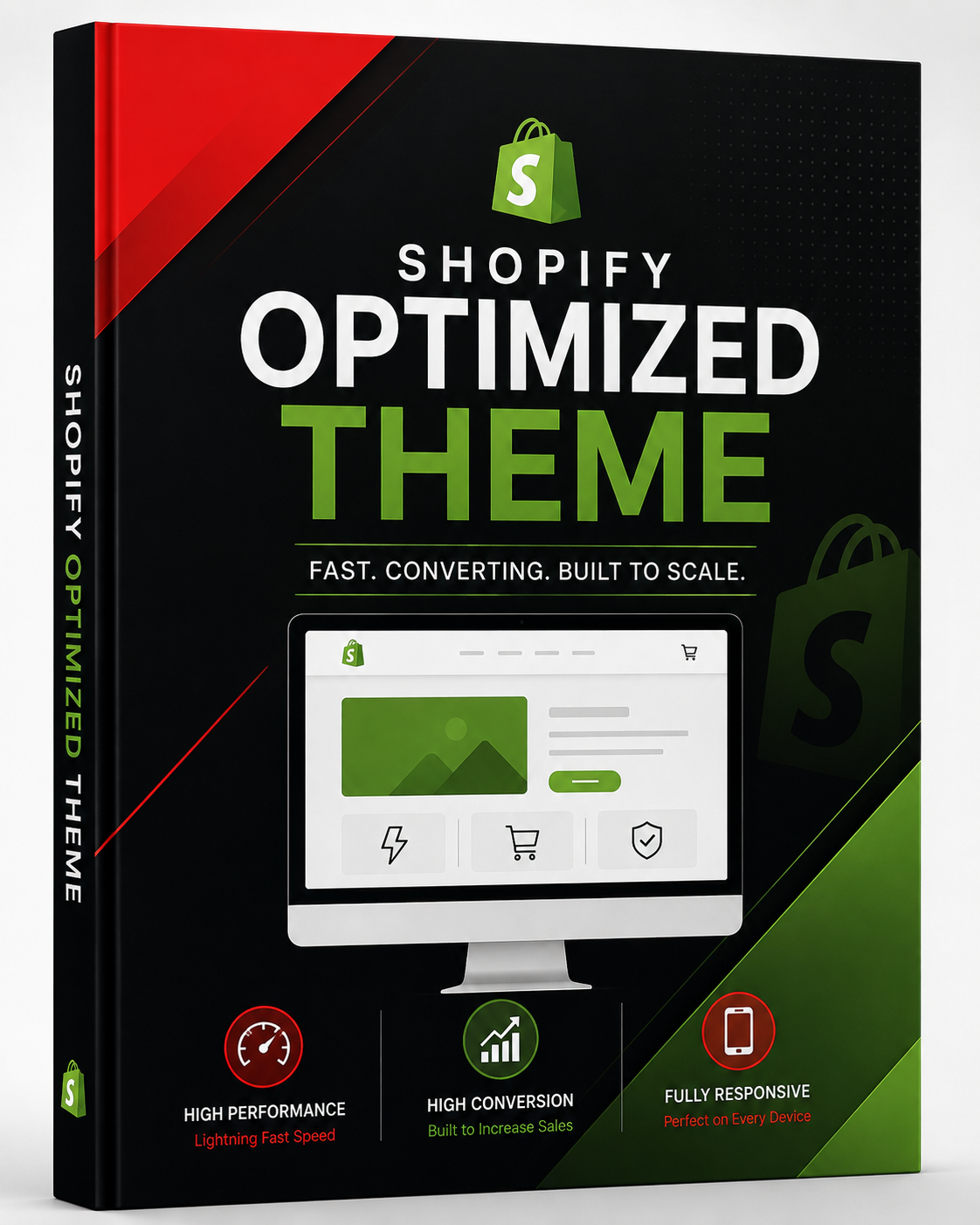 Shopify Optimized Premium Theme graphic for a fast, SEO-friendly, conversion-focused storefront